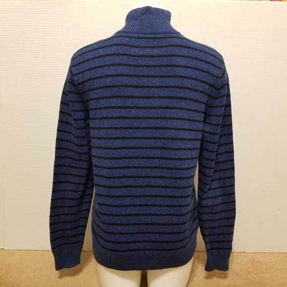 American Eagle sweater Medium Classic Fit striped mock neck henley pullover - Picture 3 of 10